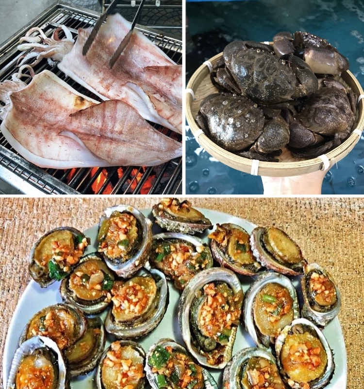 Hải sản Cù Lao Chàm: cua đá, bào ngư, mực một nắng